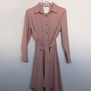 Dusty Rose Flowy Keyhole Dress